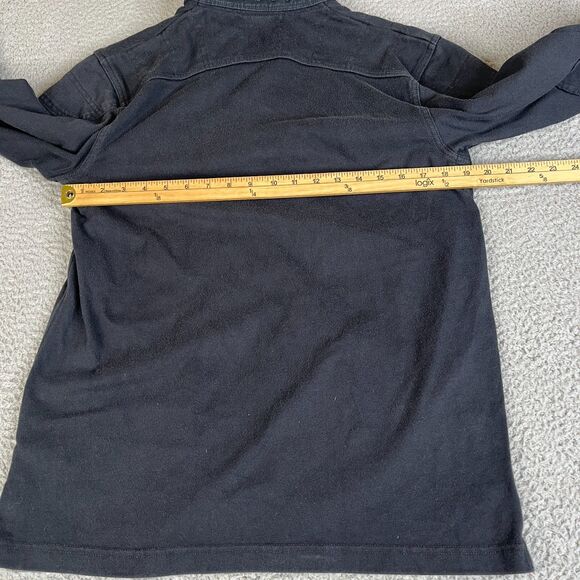 Nike Manchester United Long Sleeve Rugby Shirt Men M Black Blue Embroidered - Picture 12 of 14